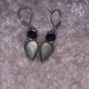 Lia Sophia Silver and Blue Drop Earrings